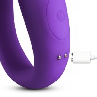 Clitoral & Couples Vibrator w/Sucking, 10 Function, Rechargeable, w/Remote Control PURPLE